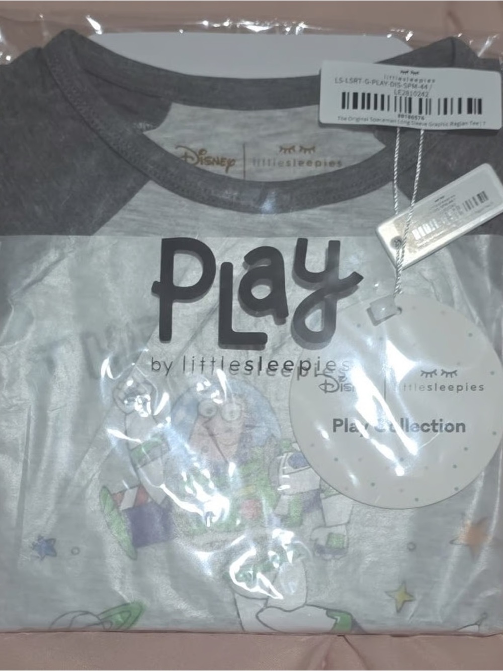 Little Sleepies Pixar Toy Story Buzz Raglan tee 7Y